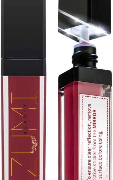 ملمع شفاه كويك جلو من ايزومي بيوتي | اتشييف بيرفيكت ليبس في اي مكان - ملمع شفاه باضاءة LED ومرآة | مثالي للمسافرين والنساء المشغولات وفي المواعيد الليلية والطلاب ومحبي المكياج (شوجر بلام)