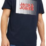 جاك اند جونز تي شيرت بقبة دائرية وشعار كورب للرجال