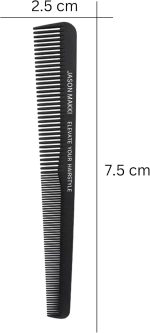 ⁦مجموعة امشاط حلاقة ماكي برو مكونة من 5 قطع من جاسون - مقاومة للحرارة حتى 240 درجة مئوية للكيراتين وكي الشعر - امشاط قص الكربون + مشابك تقسيم - ادوات تصفيف متينة مضادة للكهرباء الساكنة (اسود)⁩ - الصورة ⁦4⁩