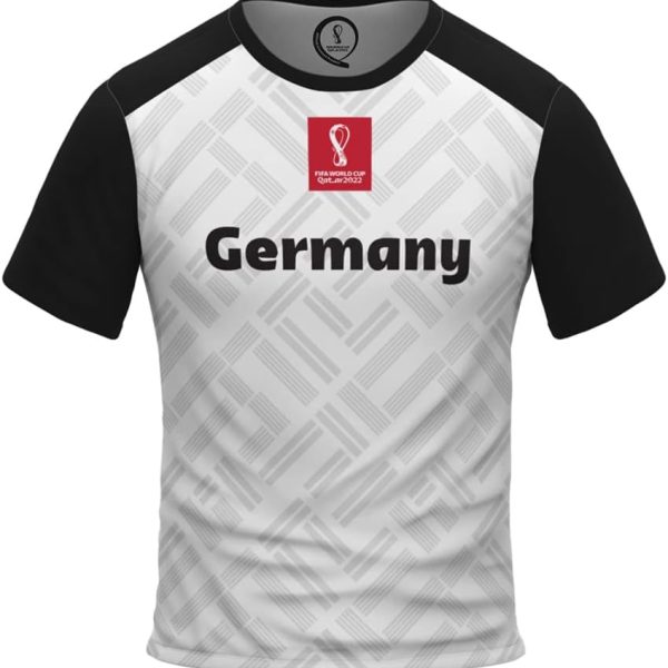 تيشيرت منتخب المانيا من فيفا ورلد كاب قطر 2022 للرجال- ابيض واسود