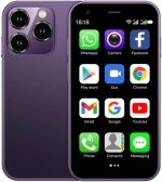 هاتف ذكي صغير 3G غير مقفل في العالم بشاشة لمس 3.0 انش صغيرة XS15 ببطارية 1000mAh 8.1 الترا، 2GB+16GB (ارجواني)