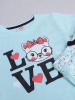 ⁦طقم بيجامة مكون من تيشرت وشورت مطبوع للبنات الصغيرات من فيكتور اند جين، SS24GPJST223⁩ - الصورة ⁦2⁩