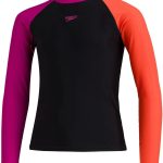 بدلة السباحة للفتيات من سبيدو كولور بلوك بأكمام طويلة قطعة واحدة