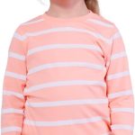 تيشيرتات للبنات الصغار من نويجو - تي شيرتات مخططة لابنتك/فتاتك مصنوعة من القطن العضوي بنسبة 100%، مريحة (بينك)