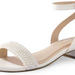 انكيس صندل نسائي اسود نود ابيض احمر صنادل مريحة للمشي باشرطة مفتوحة من الامام للنساء، صندل صيفي انيق 1 انش بكعب منخفض مسطح وحزام كاحل قابل للتعديل، حذاء متوفر على نطاق واسع 2024، ابيض لؤلؤي