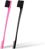 سوفت ان ستايل فرشاة شعر مزدوجة الجوانب للتحكم في الحواف من مايا بيوتي، عبوة من قطعتين باللونين الزهري والاسود