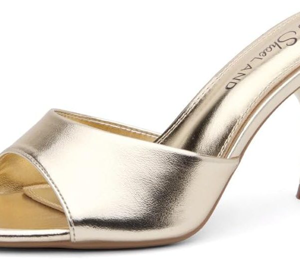 شو لاند شبشب مفتوح من الامام بكعب عالي للنساء من ليفانا، حذاء مفتوح من الامام بشريط واحد سهل الارتداء لحفلات التخرج وحفلات الزفاف والعطلات