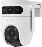 EZVIZ كاميرا 3K H9C بعدسة مزدوجة 4K (5MP+5MP) من هيكفيجن | كاميرا واي فاي قابلة للامالة | تحدث ثنائي الاتجاه|اكتشاف الانسان/المركبات | حماية نشطة مع صفارة انذار وضوء ستروب | تصميم مقاوم للعوامل الجوية