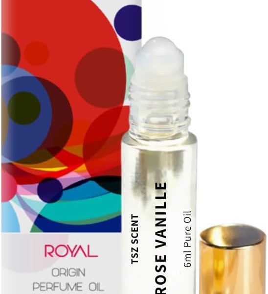 زيت عطري برائحة الورد والفانيليا من تي اس زد سينت - 6 مل عطر يدوم طويلا، خلاصة الزهور الحلوة والفانيليا للنساء والفتيات