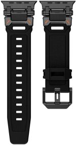 ⁦دادو سوار رياضي مطاطي متوافق مع ساعة ابل سلسلة الترا 2 | 9 | 8 الترا | 8 | 7 | 6 | 5 49/45/44/42 ملم، سوار مطاطي فاخر مع موصل معدني⁩ - الصورة ⁦5⁩