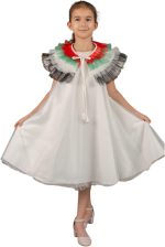 فستان بتصميم علم الامارات العربية المتحدة والعيد للبنات، فستان تول مع ريش ملون