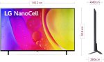 ⁦LG تلفزيون سمارت نانو سيل بدقة 4 كيه مقاس 65 بوصة - HDR 10 برو وHLG، تقنية HDR اكتيف HDR، الوان نقية، معالج ايه 5 الجيل الخامس، معدل تحديث 60 هرتز، ترقية الذكاء الاصطناعي 4K، وضع صانع الافلام، ويب او⁩ - الصورة ⁦2⁩