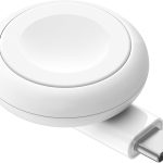 بلكن شاحن ساعة ابل USB نوع سي محمول من بوست تشارج - شاحن يو اس بي نوع سي معتمد من ام اف اي لساعة ابل سلسلة 9 وسلسلة 8 وسلسلة 7 والترا وغيرها - متوافق مع ماك بوك وايفون 15 والمزيد - ابيض