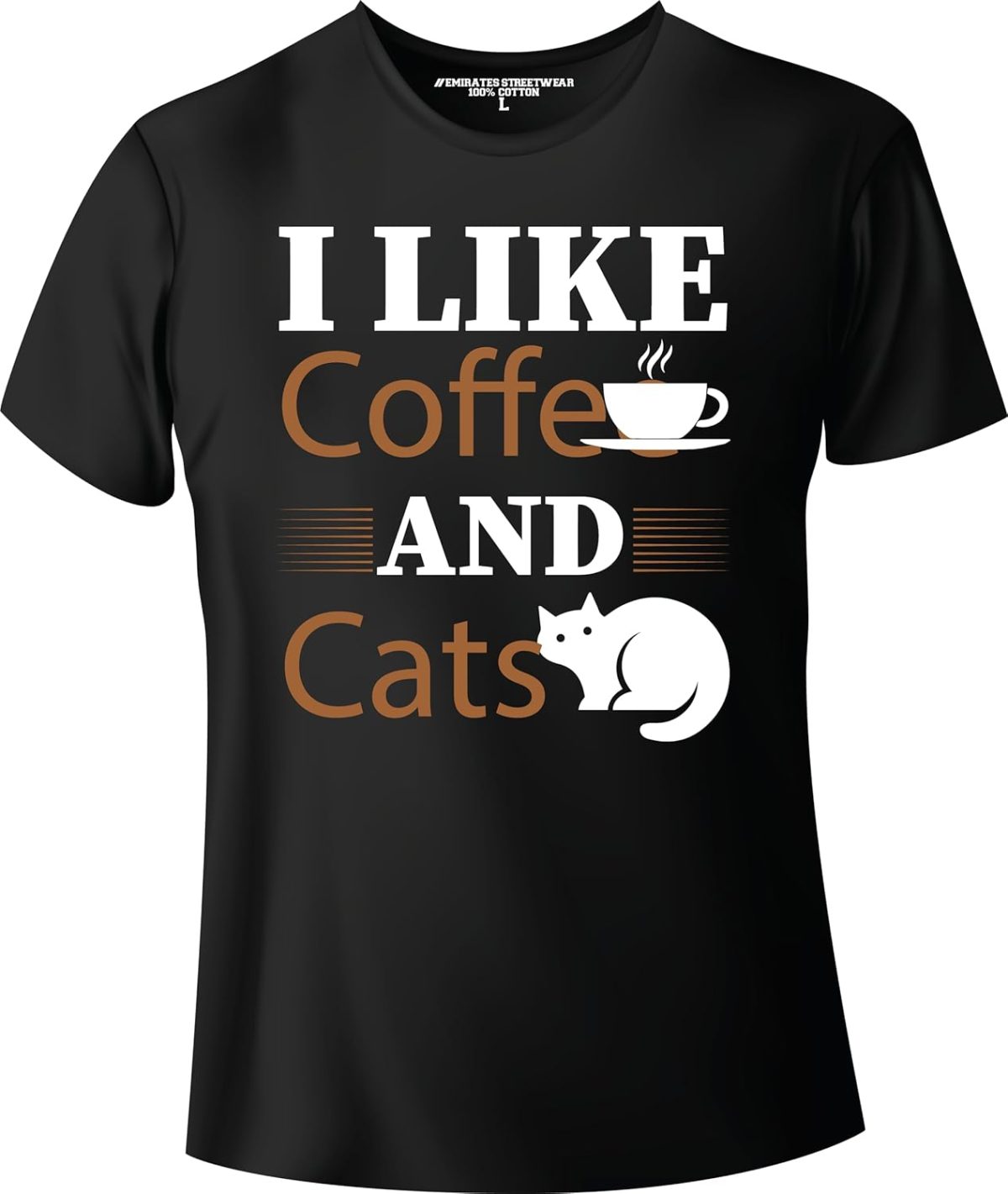تي شيرت مطبوع عليه I Like Coffee And Cats Cat Lover للرجال والنساء، تي شيرت للجنسين، D-0010