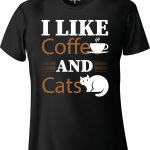 تي شيرت مطبوع عليه I Like Coffee And Cats Cat Lover للرجال والنساء، تي شيرت للجنسين، D-0010