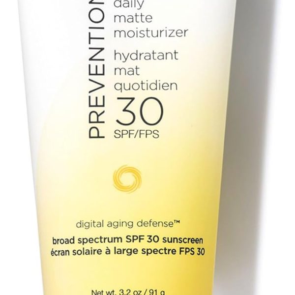 ايمدج سكين كير مرطب يومي مات بعامل وقاية من اشعة الشمس بدرجة 30 من بريفنشن بلس، حماية واسعة الطيف من الاشعة فوق البنفسجية فئة A وB مع لمسة نهائية ناعمة غير لامعة 3.2 اونصة، 3.2 اونصة