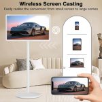 ⁦تلفزيون LCD ذكي محمول بشاشة لمس 24 بوصة مع عجلات - شاشة اندرويد لاسلكية مع حامل دوار كامل، بطارية مدمجة، HDMI، USB، تحكم صوتي | شاشة LCD محمولة للمنزل والمكتب⁩ - الصورة ⁦3⁩