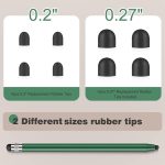 ⁦اقلام ستايلس لشاشات اللمس، قلم تابلت عالمي سعوي 2 في 1 لاجهزة ايفون/ايباد/برو/ميني/اير/سامسونج/تابلت مع 6 رؤوس بديلة (اسود + ذهبي وردي)⁩ - الصورة ⁦5⁩