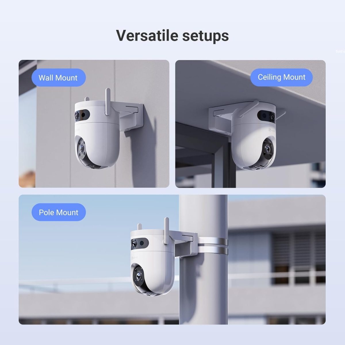 ⁦EZVIZ كاميرا 3K H9C بعدسة مزدوجة 4K (5MP+5MP) من هيكفيجن | كاميرا واي فاي قابلة للامالة | تحدث ثنائي الاتجاه|اكتشاف الانسان/المركبات | حماية نشطة مع صفارة انذار وضوء ستروب | تصميم مقاوم للعوامل الجوية⁩ - الصورة ⁦5⁩