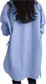 ⁦قمصان نسائية فضفاضة باكمام طويلة وربطة عنق غير متساوية من جورجليتر⁩ - الصورة ⁦2⁩