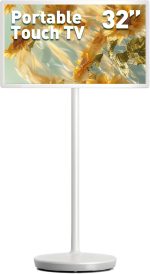 تلفزيون محمول 32 بوصة بشاشة تعمل باللمس من كيفيا | ذاكرة RAM 6GB + تخزين 128GB | شاشة محمولة FHD 1080P مع بطارية مدمجة لمدة 8 ساعات | نظام تشغيل اندرويد 13 | تلفزيون بعجلات | جهاز تحكم عن بعد