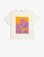 ⁦تيشرت كلاسيكي كبير الحجم للبنات (عبوة من قطعة واحدة)⁩ - الصورة ⁦2⁩