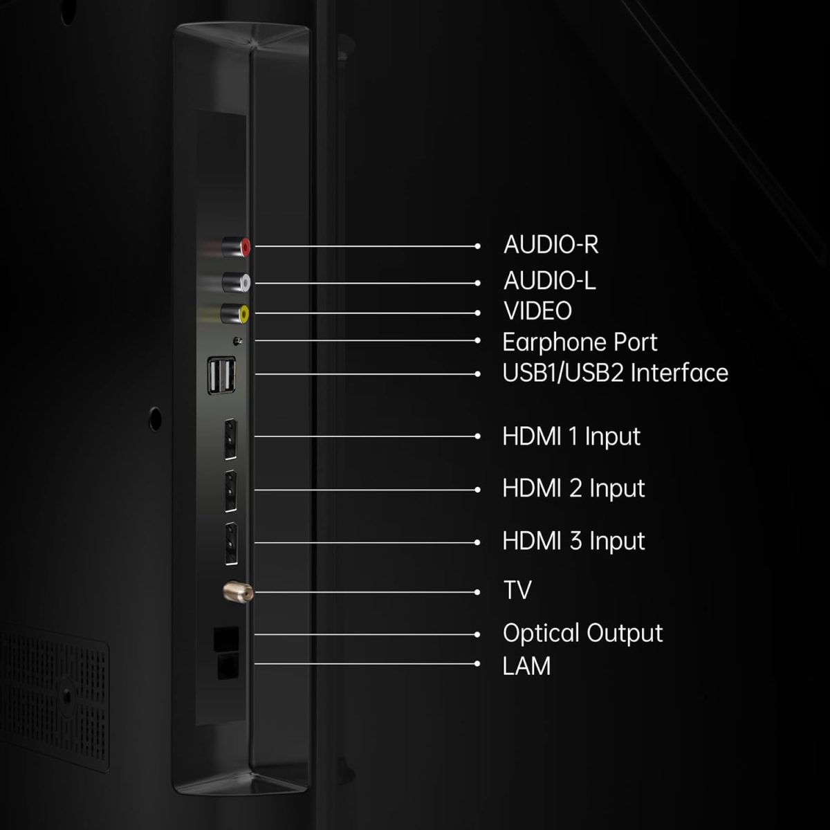 ⁦تلفزيون ذكي 43 بوصة من هوريون، تلفزيون 4K UHD LED مع ويب او اس 22، تلفزيون رفيع للغاية مع تباين كبير، HDR10، صوت دولبي، بث مباشر، بلوتوث، اتش دي ام اي، واي فاي (سلسلة بي 6D، 2025)⁩ - الصورة ⁦8⁩