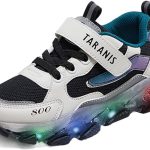 حذاء رياضي مضيء للاطفال الاولاد والبنات من تارانيس، حذاء رياضي خفيف الوزن وجيد التهوية ومضاد للانزلاق ومزود بمفتاح اضاءة LED وميض، حذاء رياضي للجري والرياضة للاطفال الصغار/ الكبار