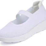 حذاء رياضي للنساء من ديفيليز، حذاء رياضي للمشي مع وسادة هوائية من قماش شبكي جيد التهوية لتقويم العظام لمرضى السكري، حذاء ماري جين تونينج روكر للعمل