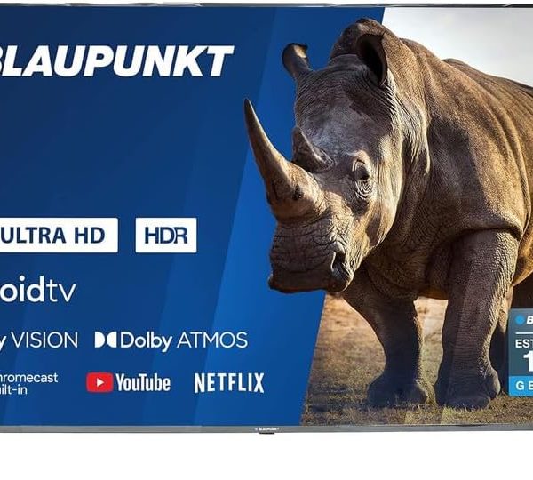 بلاوبنكت تلفزيون ذكي 75 بوصة بدقة 4K UHD بنظام اندرويد ودولبي فيجن دولبي اتموس وبلوتوث -75UB6210D مقاس 167.29×35.51×102.81 سم، اسود (مجدد)