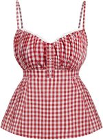 بلوزة نسائية منقوشة بأزرار امامية من الدانتيل من جورجليتر، بلوزة صدرية لطيفة مكشكشة وواسعة