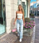 ⁦بلوزة نسائية قصيرة بدون اكمام، بلوزة انبوبية سادة صيفية انيقة نحيفة بدون حمالات بدون اكمام مناسبة للحياة اليومية والسفر والعطلات، مقاس واحد⁩ - الصورة ⁦6⁩