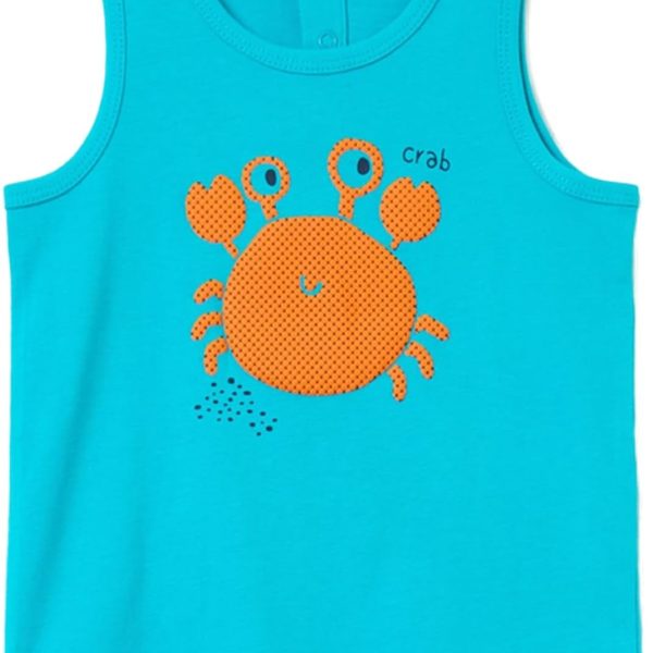 OVS فيست للاولاد من القطن بتصميم ريسر باك مع طباعة 2065554-AZURE