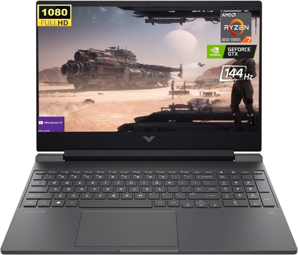 HP لابتوب العاب فيكتوس 15.6 انش FHD، معالج AMD رايزن 7 5800H ثماني النواة، انفيديا جيفورس RTX 3050 Ti، 16GB RAM 512GB SSD، بلوتوث، HDMI، كاميرا ويب، ويندوز 11 هوم، اسود