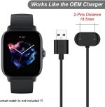 ⁦سكيدو شاحن متوافق مع امازفيت GTR 4 وGTR 3 وGTR 3 برو وGTS 3 وGTS 4 وT-Rex 2 - كيبل شحن USB بدبوسين 18.5 ملم 0.75 انش 3.3 قدم 100 سم - ملحقات الساعة الذكية⁩ - الصورة ⁦3⁩