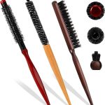 فرشاة دائرية صغيرة للشعر القصير، 3 مجموعات فرشاة شعر صغيرة للنساء، فرشاة بشعيرات من النايلون/الخنزير لتجفيف الشعر الرقيق ورفع الغرة وكثافته وتصفيفه وتجعيده، فرشاة اللحية للرجال