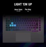 ⁦اسس لابتوب روج ستريكس G513RM للالعاب بمعالج AMD رايزن 7 6800H وذاكرة RAM 16GB وSSD 1TB وشاشة 15.6 انش WQHD (2560x1440) IPS 165Hz وانفيديا RTX 3060 6GB رمادي اكليبس وكيبورد انجليزي باضاءة خلفية RGB⁩ - الصورة ⁦6⁩