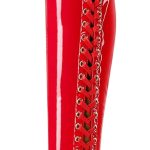 Aachcol Womens Over The Knee Platform Stiletto Lace-up Boots Patent Leather Thigh High Zipper High Heel Party Dress Boots 5.9 Inches Heels