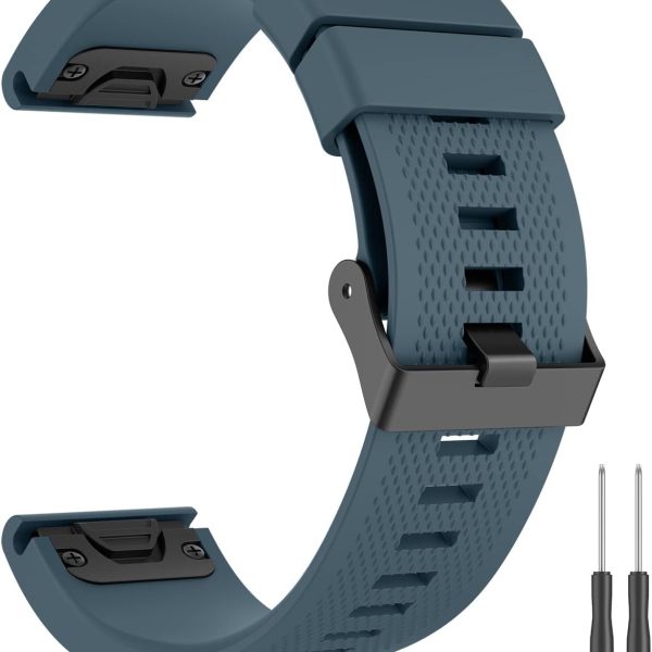 سوار ساعة سيليكون ناعم 22 ملم من فانكل، متوافق مع جارمين فينيكس 7/فينيكس 6 برو/فينيكس 6/فينيكس 5 بلس/فينيكس 5/فوررنر 955/945/935/ايبيكس/ديسنت جي 1/ابروتش S60/كواتيكس 5