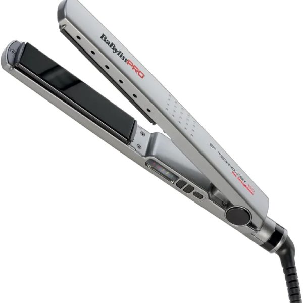 بيبي ليس برو مكواة فرد الشعر بتقنية اي بي وتقنية ايونية 5.0 مثالية للاستخدام اليومي ومناسبة لجميع انواع الشعر