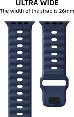 ⁦سوار ساعة رياضي متوافق مع سوار ساعة الترا 49 ملم 45 ملم 44 ملم 42 ملم للرجال، اساور معصم بديلة من السيليكون الناعم المقاوم للماء لسلسلة ساعات 8 7 6 5 اس اي الترا⁩ - الصورة ⁦2⁩