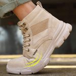 ⁦حذاء سيفتي للرجال من كيديبو، حذاء بمقدمة مركبة للعمل، حذاء جيد التهوية وخفيف الوزن ومضاد للانزلاق، بني - مقاس 39⁩ - الصورة ⁦7⁩