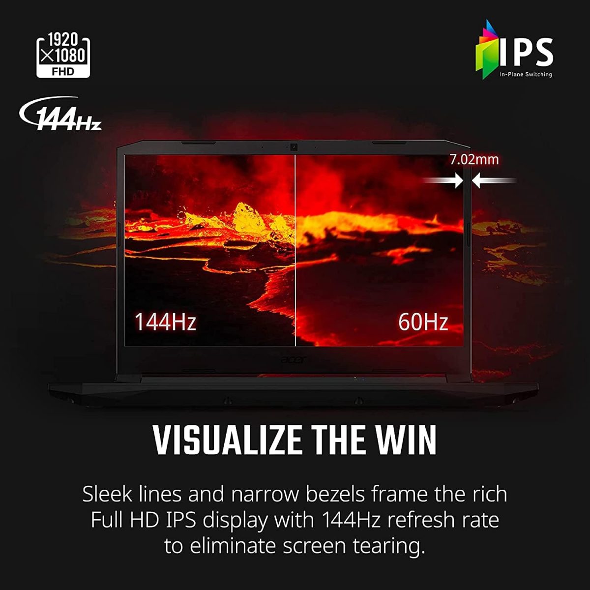 ⁦ايسر لابتوب العاب نيترو 5 AN515 | انتل كور i5-10300H حتى 4.5GHz | انفيديا جيفورس RTX 3050 GPU | 15.6 انش FHD 144Hz IPS | 8GB DDR4 | 256GB NVMe SSD | انتل واي فاي 6 | كيبورد باضاءة خلفية | قماش TWE⁩ - الصورة ⁦4⁩