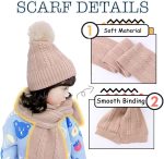 ⁦طقم قبعة شتوية ووشاح وقفازات للاطفال الصغار من تيريفي، قبعة صغيرة محبوكة من الصوف لتدفئة الرقبة وقفازات دافئة للاولاد بعمر 2-7 سنوات - خامة دافئة وناعمة⁩ - الصورة ⁦5⁩