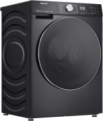 ⁦هايسينس غسالة WF5S1245BB سلسلة 5S بمحرك عاكس وواي فاي ذكي وتقنية سوبر ووش بالذكاء الاصطناعي، 1400 دورة في الدقيقة، مراقبة ذكية للطاقة، 19 برنامج، نظام جرعات تلقائي، اسود فحمي⁩ - الصورة ⁦2⁩