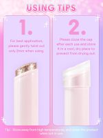 ⁦شيجلام قلم ظلال عيون من كريستال جيلي جليز، قلم تحديد العيون لتفتيح العيون مع فرشاة، سهل المزج ويدوم طويلا - روز جيم⁩ - الصورة ⁦3⁩