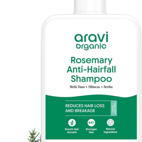 ارافي اورجانيك شامبو مضاد لتساقط الشعر من روزماري | شامبو روزماري لنمو الشعر والتحكم في تساقط الشعر | شعر اقوى حتى 94% | خالٍ من الكبريتات للرجال والنساء | لجميع انواع الشعر | 200 مل