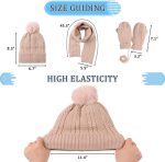 ⁦طقم قبعة شتوية ووشاح وقفازات للاطفال الصغار من تيريفي، قبعة صغيرة محبوكة من الصوف لتدفئة الرقبة وقفازات دافئة للاولاد بعمر 2-7 سنوات - خامة دافئة وناعمة⁩ - الصورة ⁦7⁩