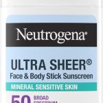 Neutrogena Ultra Sheer Mineral Face Body Stick SPF 50, Multi-Purpose