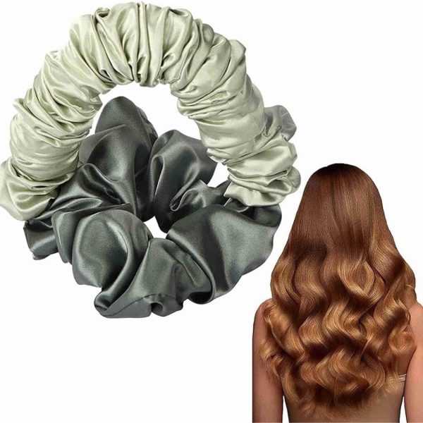 ربطات شعر حريرية لتمويج الشعر بدون حرارة للنساء، شريط راس من الساتان لتمويج الشعر، ربطات شعر مموجة، بكرة شعر حريرية لطيفة على النوم لتجعيد الشعر الناعم، تصفيف الشعر بدون حرارة